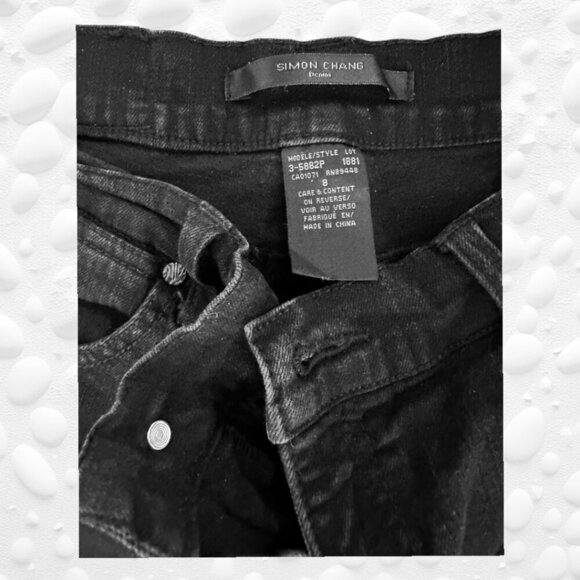 SIMON CHANG BLACK DENIM JEANS - SIZE 8 - Picture 7 of 8